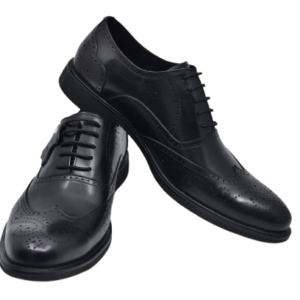 Classic Black Wingtip Oxford Dress Shoes