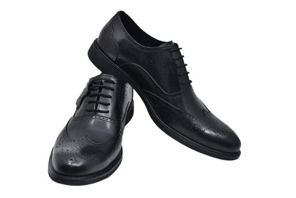 Classic Black Wingtip Oxford Dress Shoes