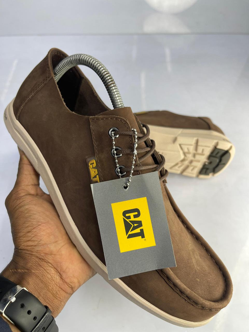 Caterpillar Casual Suede Lace-Up Shoes – Brown