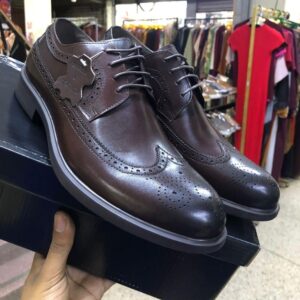 Formal Italian Men’s Leather Laced Shoes-Chocolate Brown